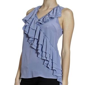 MANILA GRACE SLEEVELESS V-NECK SILK W. ROUCHE 44
